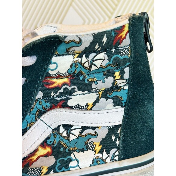 VANS Dragon Hi-Top Green Suede Magic Dragon Glow In The Dark Kids Youth Size 2.5 - Picture 2 of 7